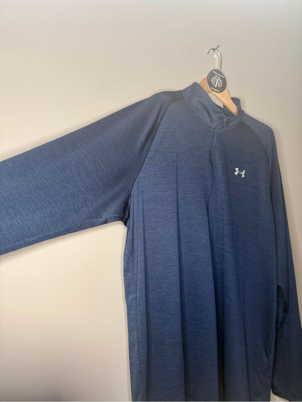 Under Armour Men’s Navy Quarter-Zip Performance Long Sleeve Shirt - Picture 5 of 14